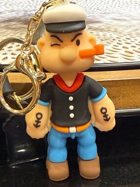 Popeye Keychain Figure - Black Shirt, Blue Pants, Brown Boots
